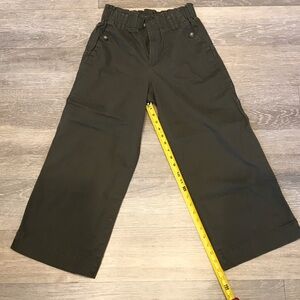 Democracy Dark Green High Waist Wide-Leg Crop Jeans